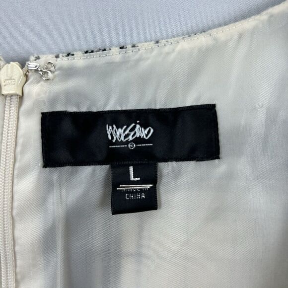 Mossimo Sheath Dress Large White Black Plaid Overall Wool Pockets Buttons School - Picture 6 of 12